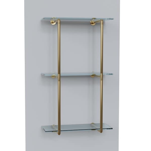 Designs Of Distinction Contemporary Flush Bistro Shelf Kit - 3 Shelves- Polished Brass 01FLUSH1236PB1 - main
